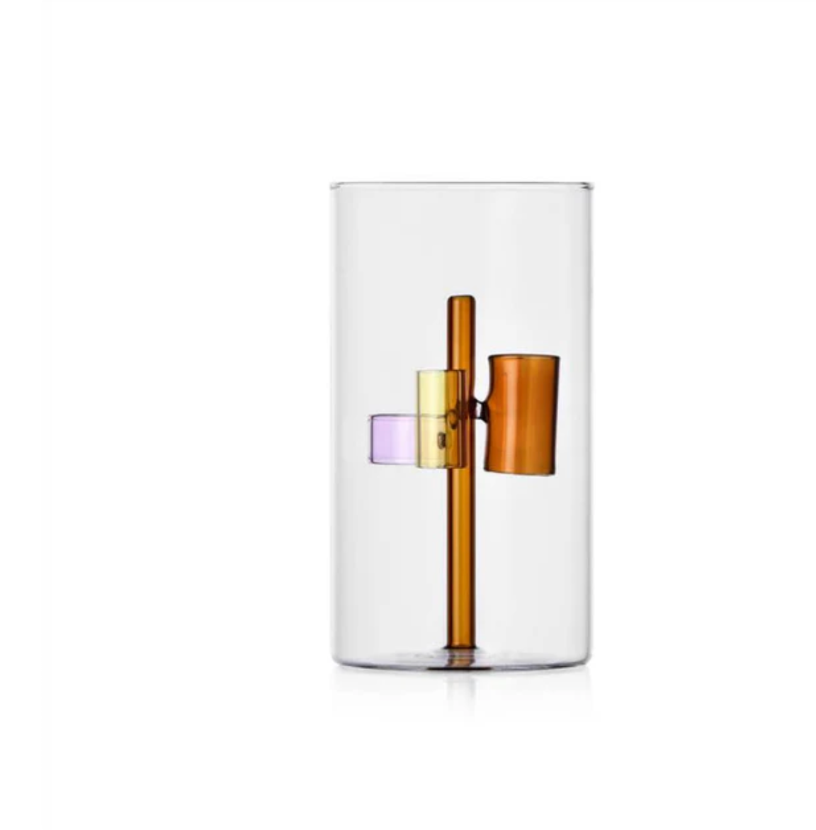 Ichendorf Milano Vaso Iris 3 Ambra in Vetro Borosilicato H20 cm