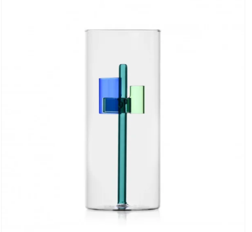 Ichendorf Milano Vaso Iris 3 Blu in Vetro Borosilicato H25 cm