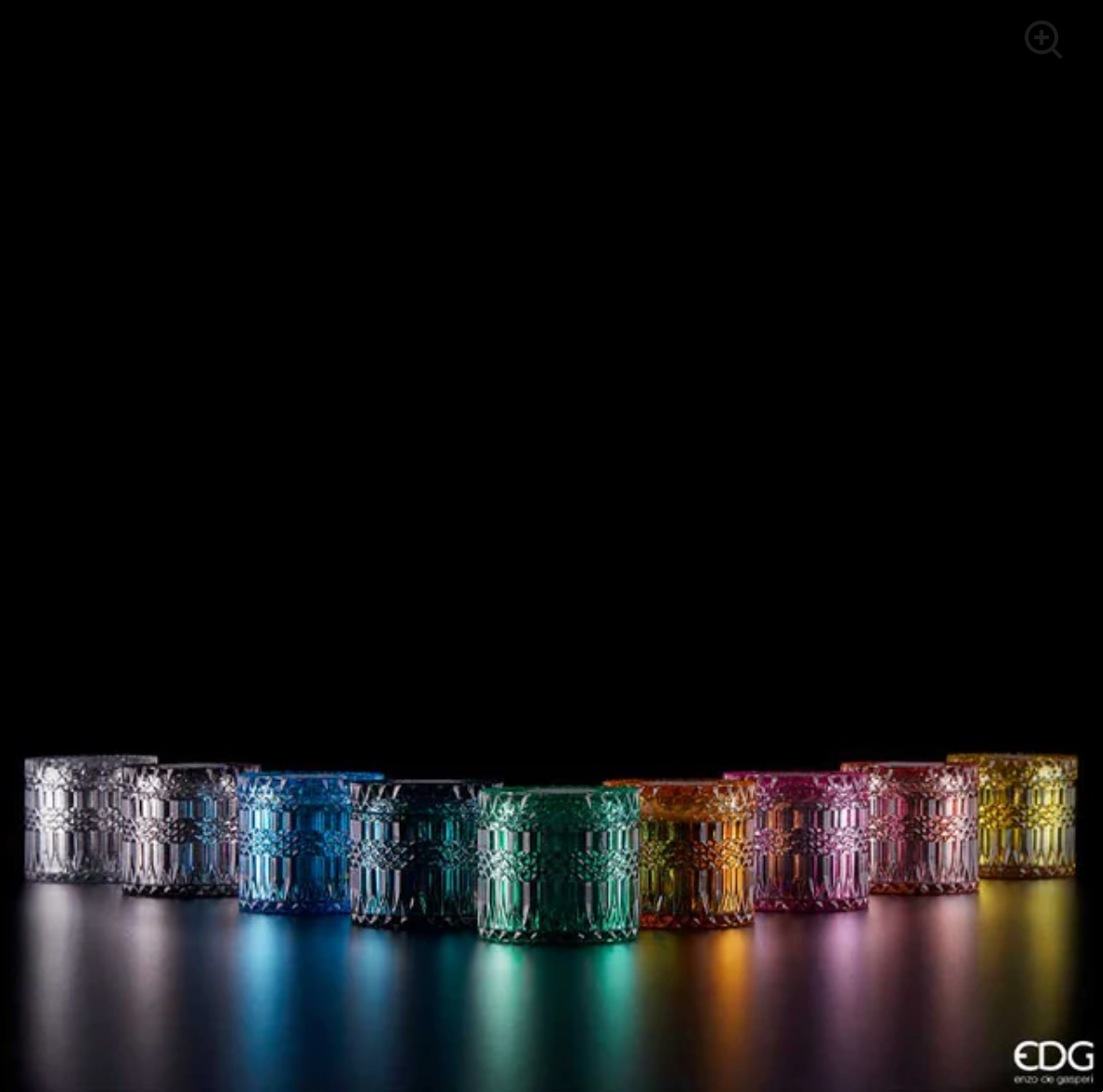 Bomboniera EDG Enzo De Gasperi candela Crystal Verde in vetro h10,5 cm Colori D'Autunno