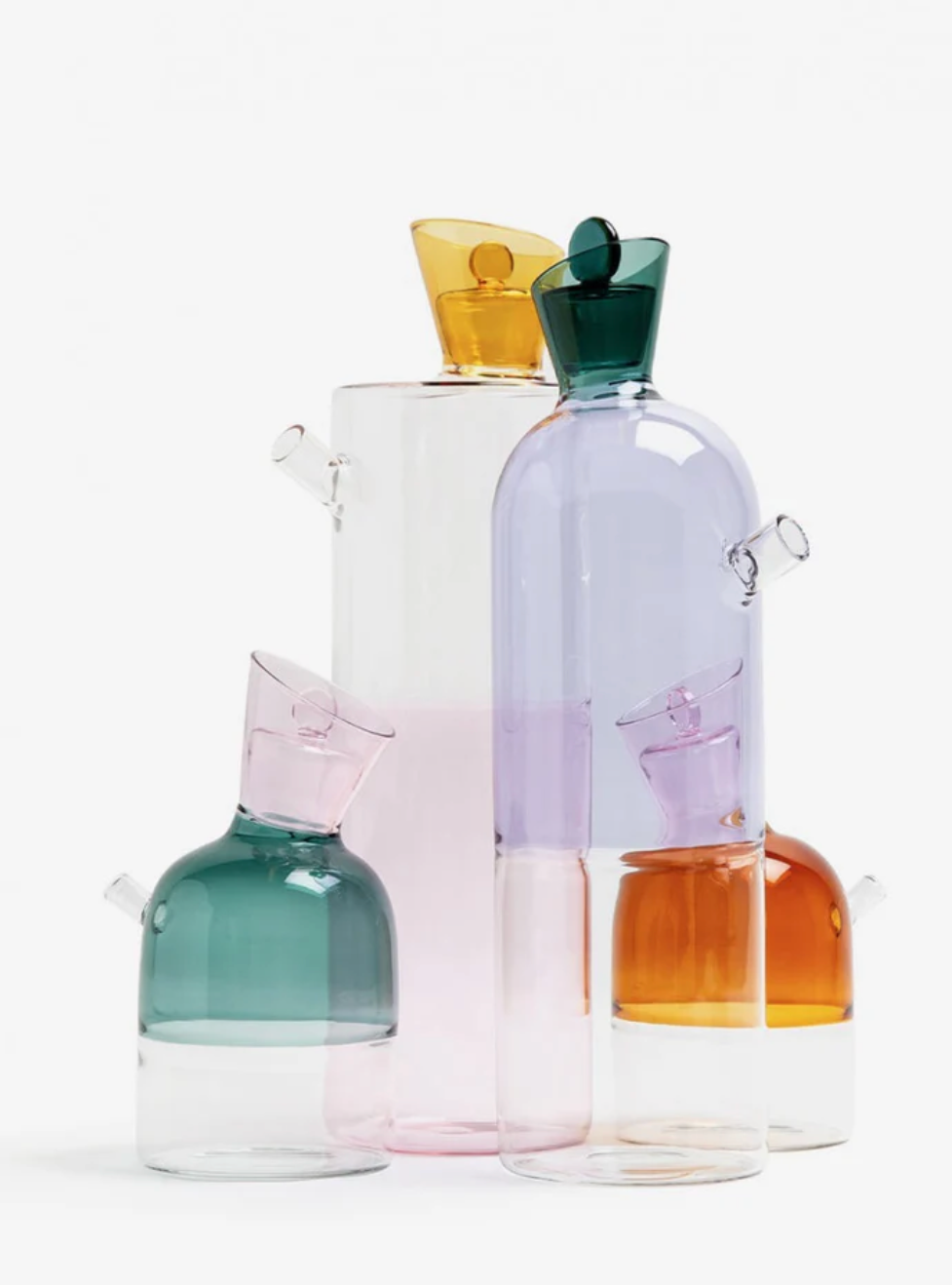Ichendorf Milano Bottiglia Travasi Ambra Clear Rosa H 30cm
