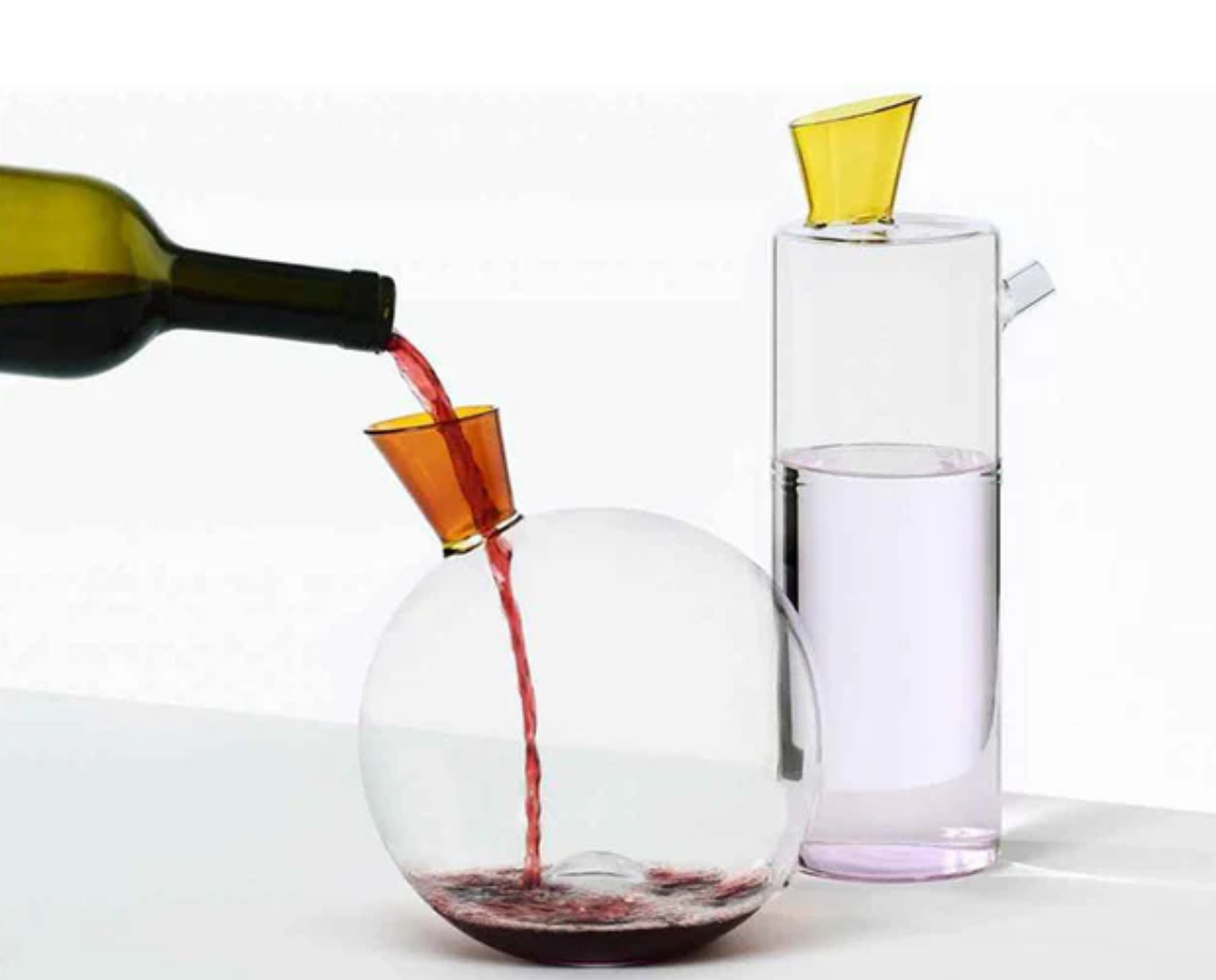 Ichendorf Milano Bottiglia Travasi Ambra Clear Rosa H 30cm