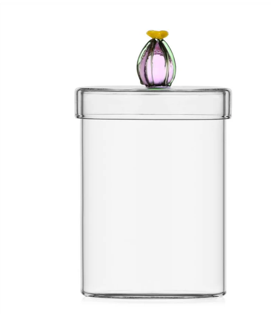 Ichendorf Milano Barattolo Contenitore Cactus Fiore Rosa H14 cm