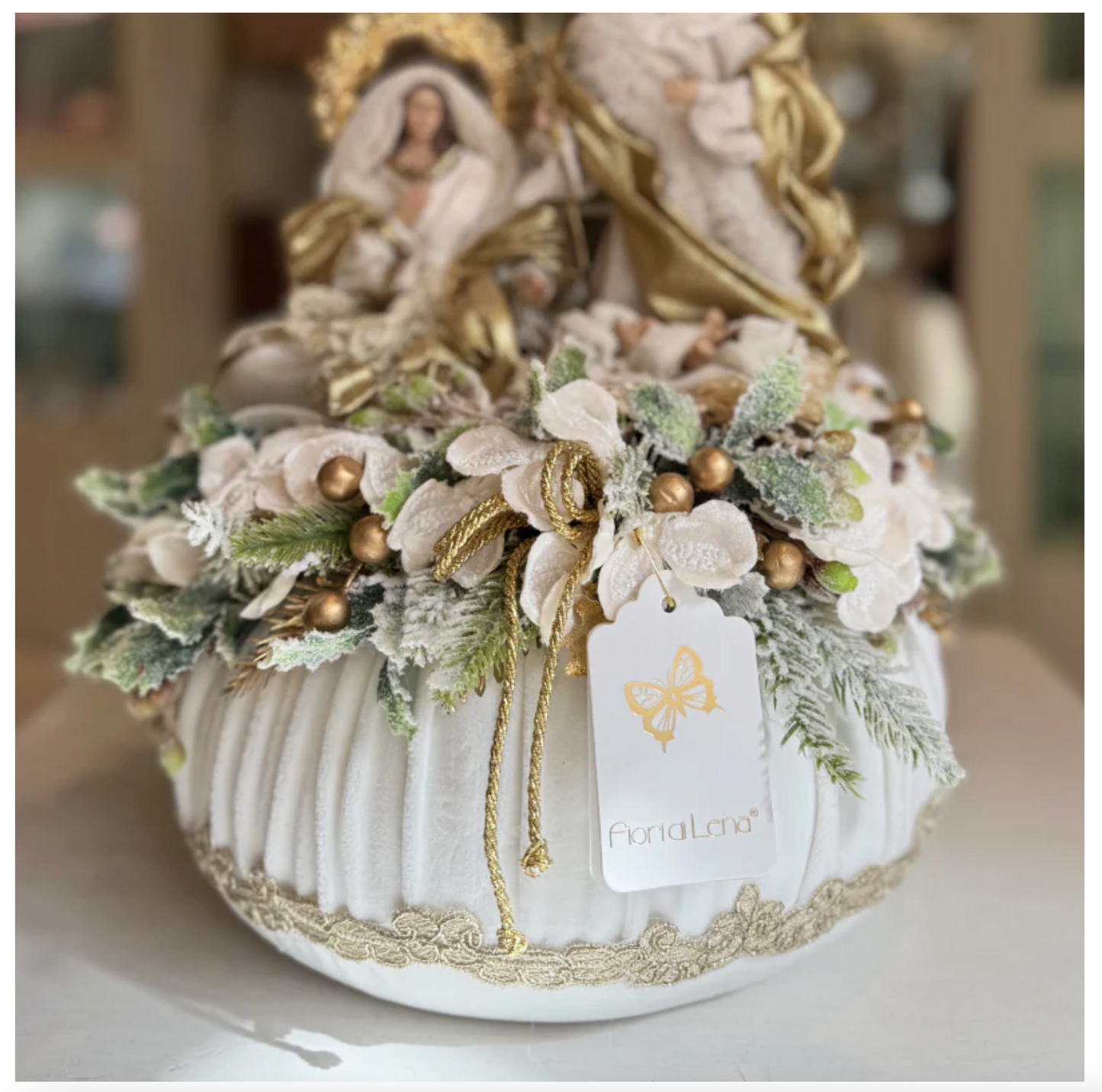 Fiori di Lena Pouf Grande con Natività e Decori