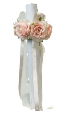 Fiori di Lena – Girocandela con roselline, ortensie e nebbiolina rosa