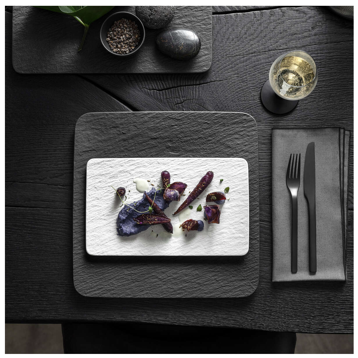 Manufacture Rock Blanc, Piatto Rettangolare 28cm