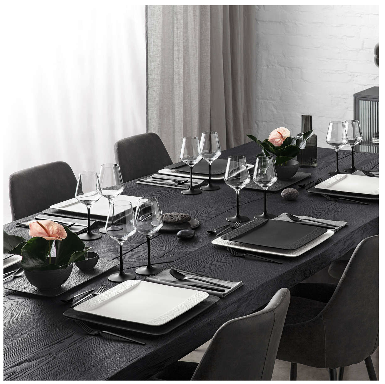 Manufacture Rock Blanc, Piatto Portata Quadrato 32,5cm