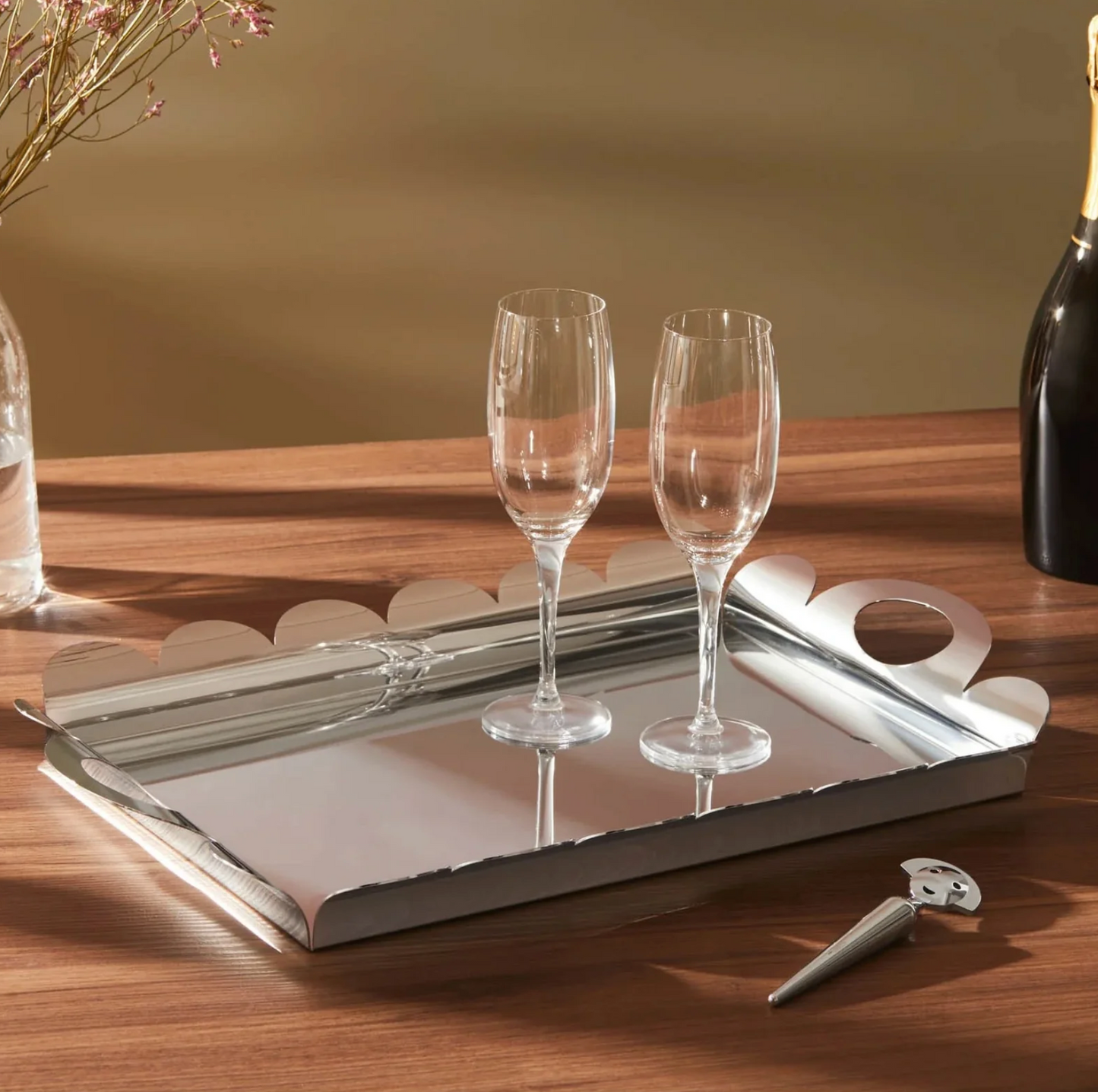 Alessi Vassoio Rettangolare Recinto 45x30 cm in Acciaio Inossidabile
