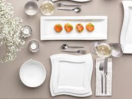 Villeroy & Boch NewWave Piatto di Servizio, da Portata, Angolare, dalle Linee Curve, per Lavastoviglie, Porcellana Premium, Bianco, 49 c 30 cm