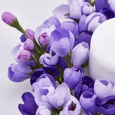 EDG Enzo De Gasperi Portacandela Corona Crocus-Mix D 21 Cm Int.8 Cm Viola Mix