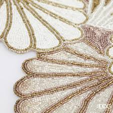 EDG Enzo De Gasperi Runner Conchiglie di Natale L 90 Cm L 30 Cm Rose Gold