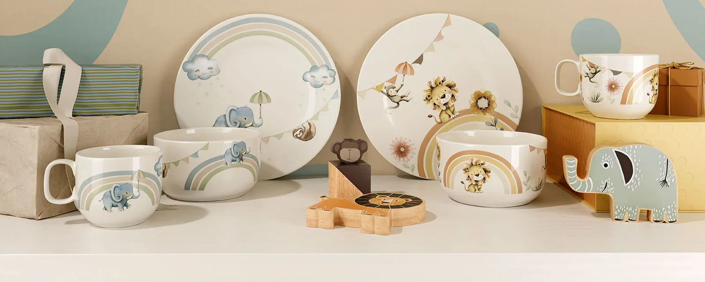 Villeroy & Boch Boho Kids Set di stoviglie per bambini 7 pz. beige, Premium Porcelain
