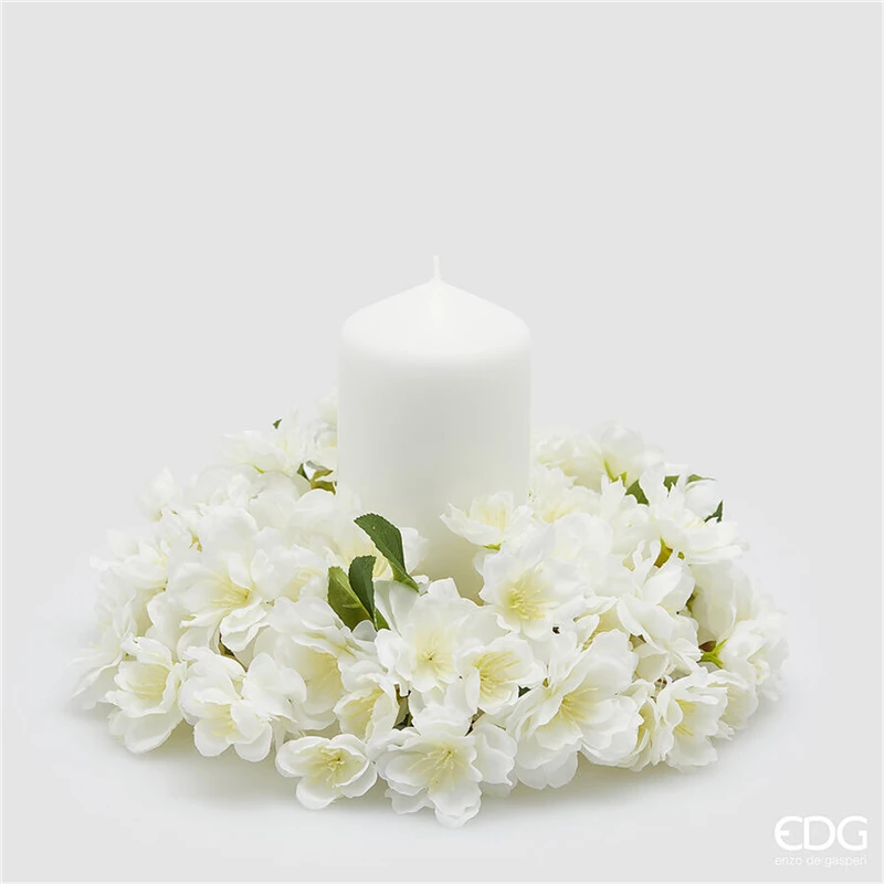 EDG - ENZO DE GASPERI CORONA GIROCANDELA D25CM SAKURA BIANCO |