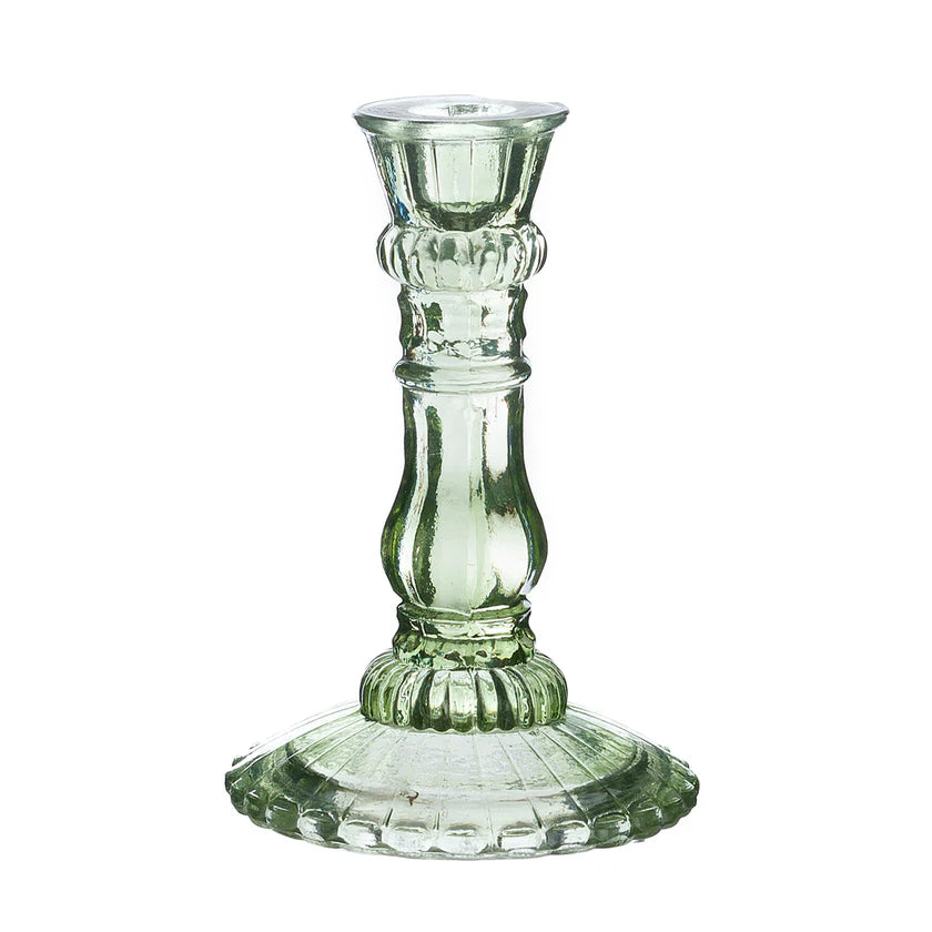 Blanc Mariclò Portacandela in vetro verde "Vent du sud" D12xH17 cm