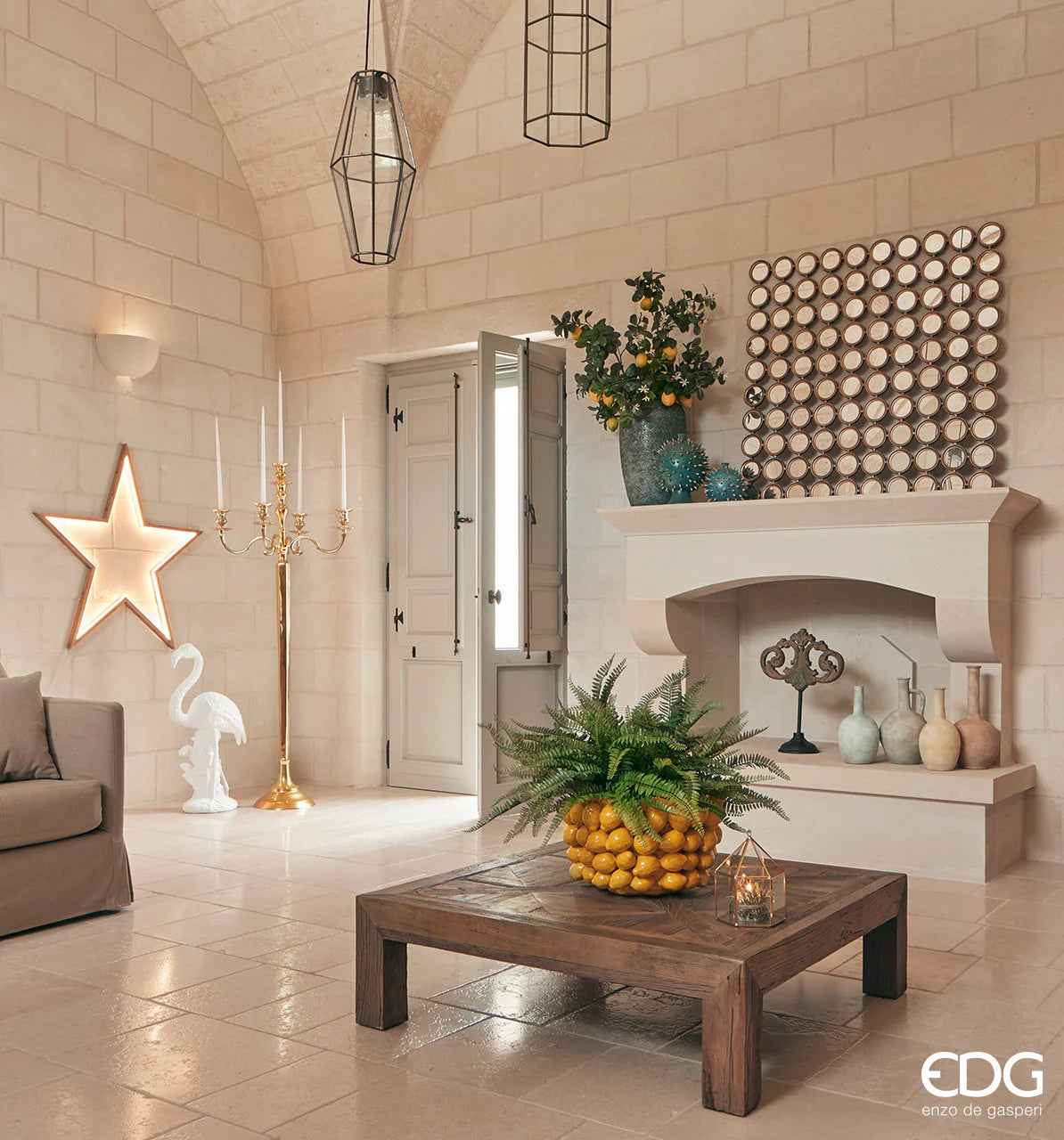 Enzo De Gasperi Vaso Chakra con Limoni Ø42cm