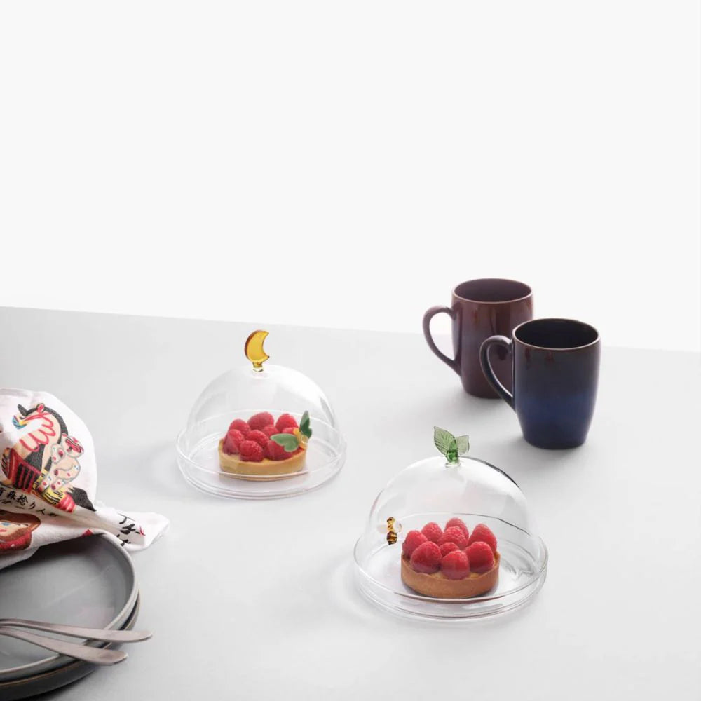 Ichendorf Garden Picnic cupola con piatto farfalla e luna diam. 14 cm. by Alessandra Baldereschi