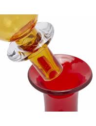 Enzo De Gasperi Vaso Vetro ampolla con tappo Rosso