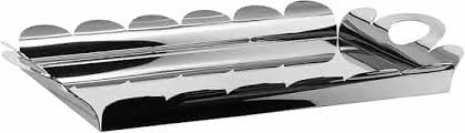 Alessi Vassoio Rettangolare Recinto 51,5x34,5 cm in Acciaio Inossidabile