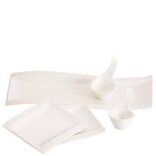 Villeroy & Boch NewWave Piatto Gourmet, Porcellana Premium, Bianco, 37 x 25 cm