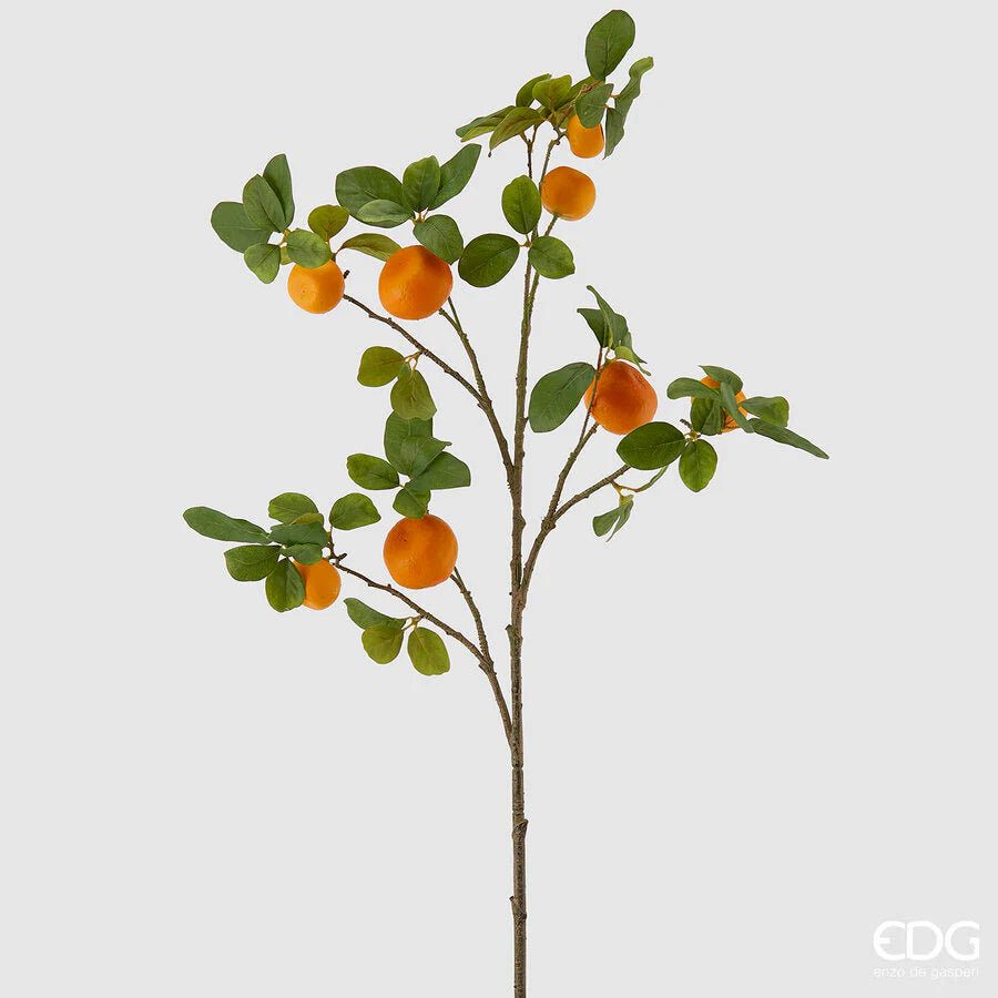 EDG Enzo De Gasperi Ramo Mandarino con Frutti Pianta Artificiale H 80 Cm 8 frutti