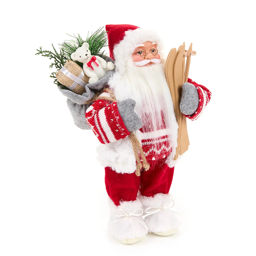 Nuvole di Stoffa Babbo Natale con sacco e sci h 30 cm