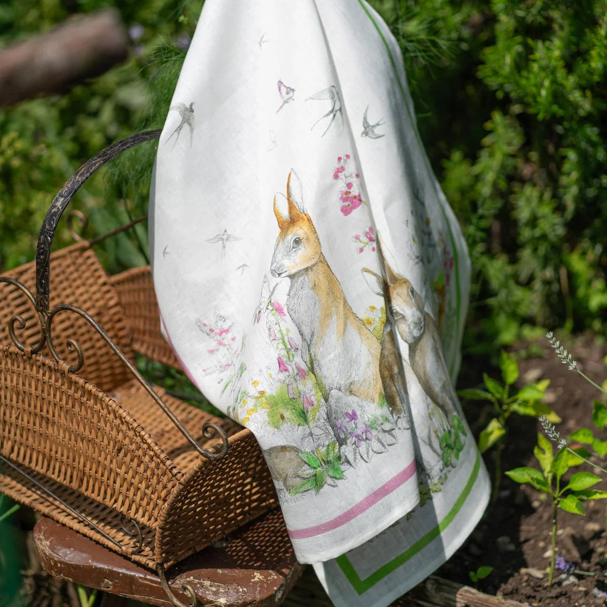 Tessitura Toscana Telerie REMI CANOVACCIO in Lino 50x70 cm Verde