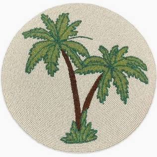 Set di 2 tovagliette Palm con decorazione di perline