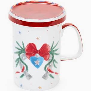 Nuvole di Stoffa Tazza Mug natalizia fiocco "Giostra" 380 ml 2 varianti (1 unità)