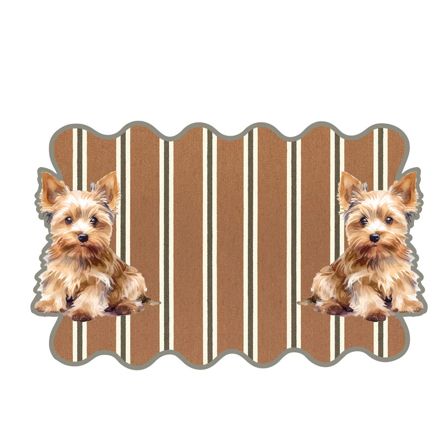 BLANC MARICLO’ Tovaglietta americana in vinile “Cagnolini Yorkshire” – 49 x 34 cm