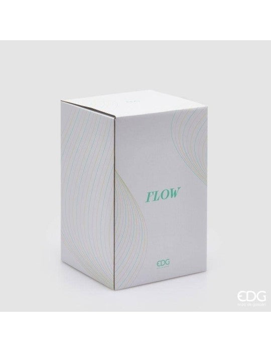 EDG Enzo De Gasperi Vaso Flow Sinuoso Waterproof in Vetro Satinato Verde H30.5 D19.5
