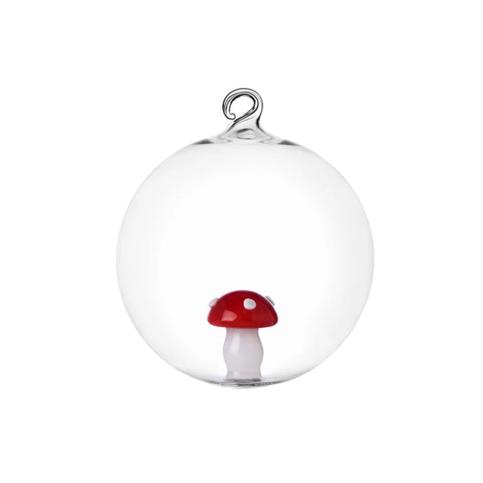 Ichendorf Milano Alice Pallina di Natale Fungo Rosso in Vetro Borosilicato
