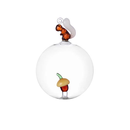 Ichendorf Milano Acorns Pallina di Natale Scoiattolo Esterno in Vetro Borosilicato