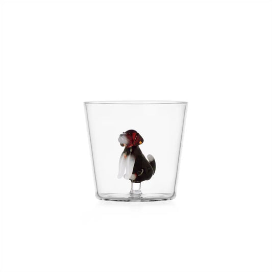 Ichendorf Milano Dogs Set 2 Tumbler English Foxhound in Vetro Borosilicato
