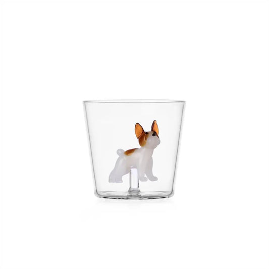 Ichendorf Milano Dogs Set 2 Tumbler French Bulldog in Vetro Borosilicato
