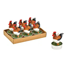 🐥 Wurm – Candeline a forma di Polletto in Set da 6 Pezzi – Marrone