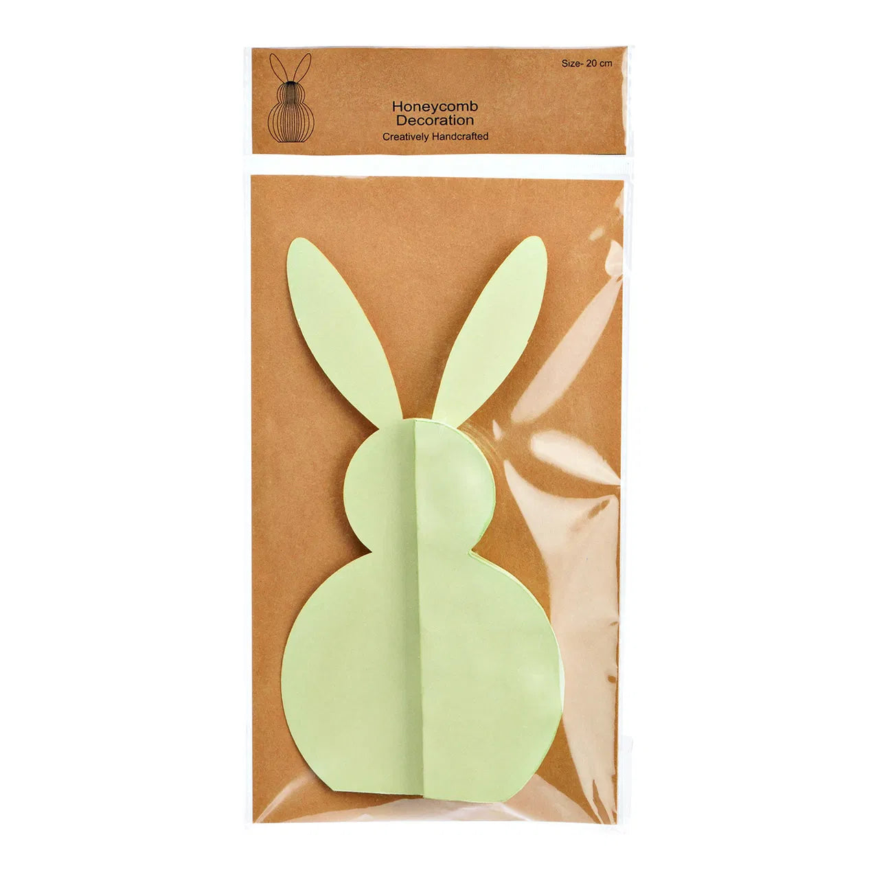 🐰 Wurm Coniglietto Origami a Nido d’Ape – Verde – 11x20x11 cm