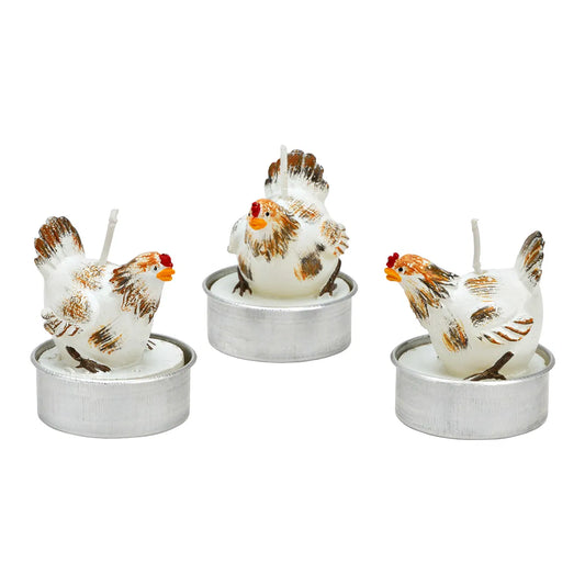 🐥 Wurm – Candeline a forma di Polletto in Set da 6 Pezzi – Bianco