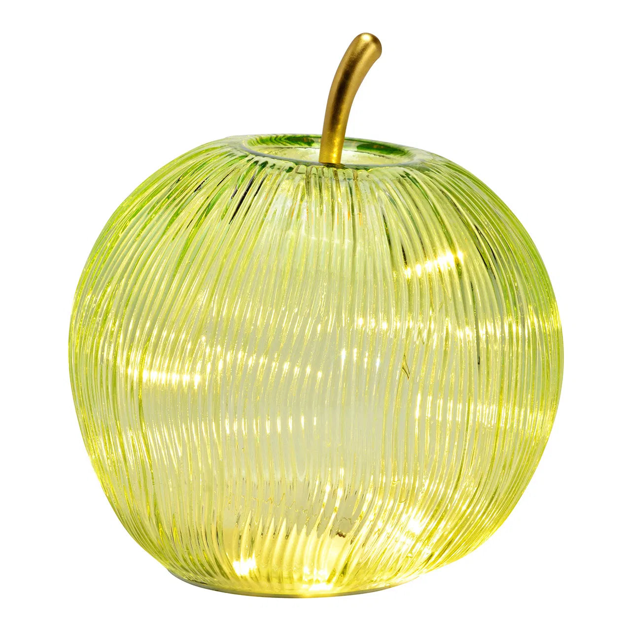 🍏 Wurm Mela Decorativa con 15 LED – Verde – 16x17x16 cm