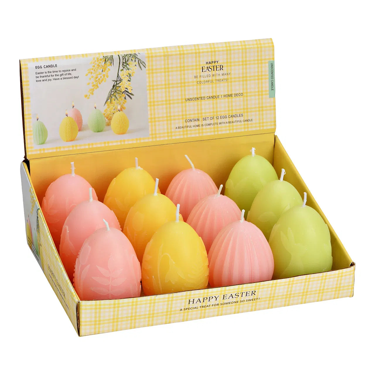 🥚 Wurm Uovo di Cera, 4 Pieghe, Verde/Rosa/Giallo – 5x5x7 cm