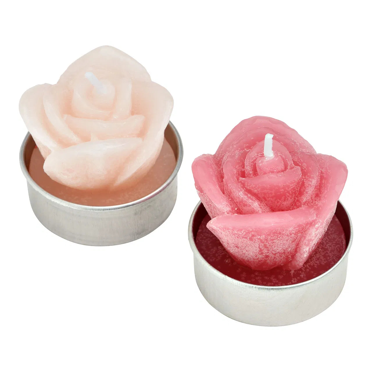 🌸 Wurm Set di Fiori di Cera per Tealight – Set da 6 – Rosa – 4x4x4 cm