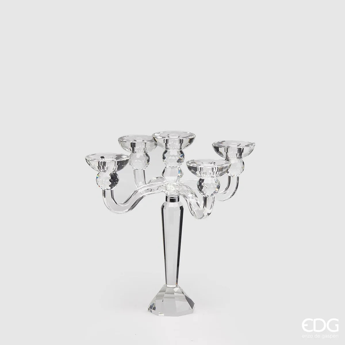 EDG Enzo De Gasperi Portacandele Crystal 5 Braccia H31 cm