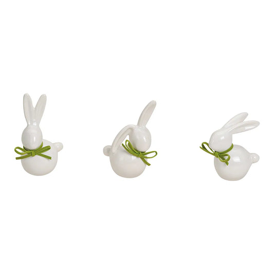 🐰 Wurm Tris di Conigli in Porcellana – Assortiti in 3 Modelli– 7-9 cm
