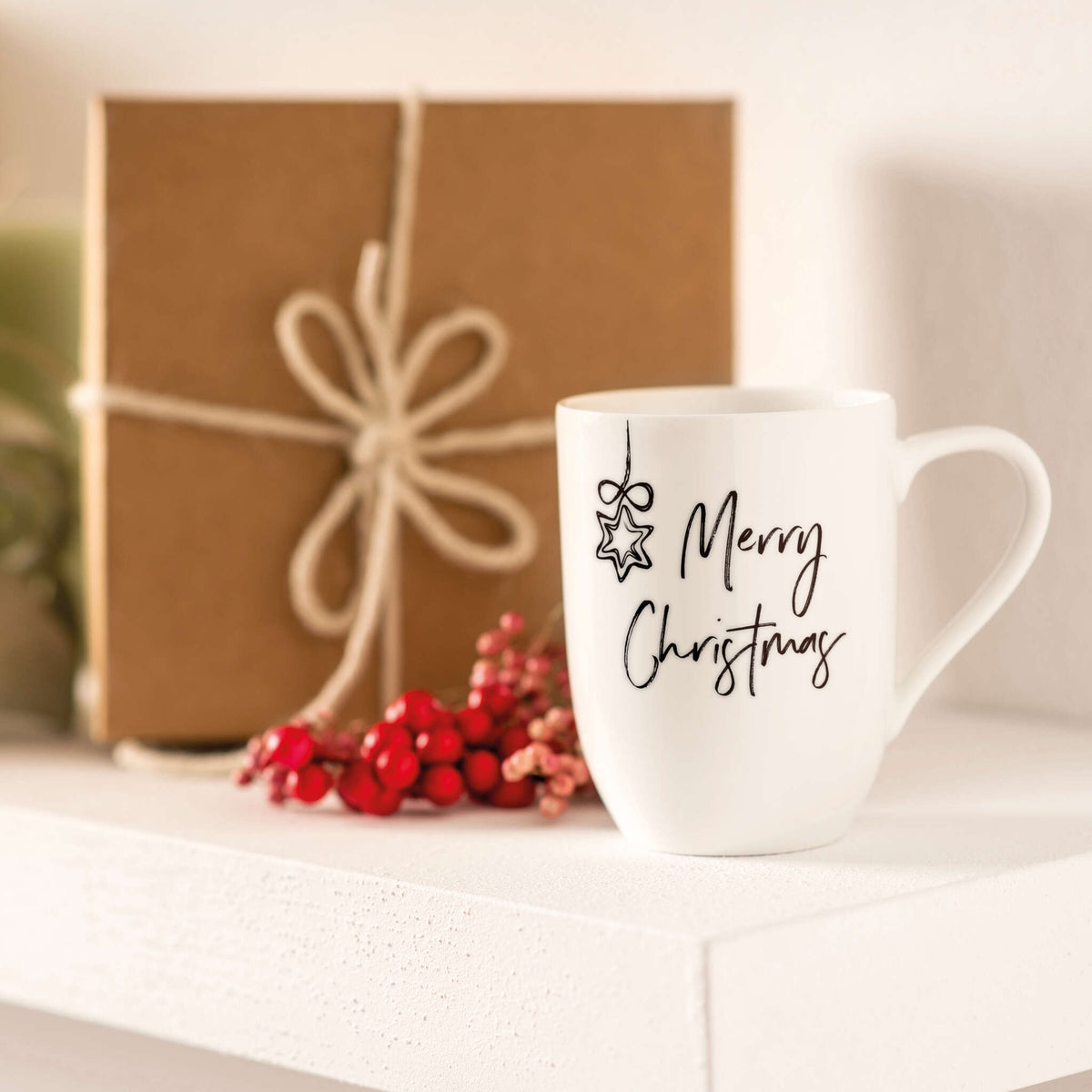 Villeroy & Boch - Statement Lines tazza con manico, Marry Christmas, 290ml, porcellana Premium, bianco