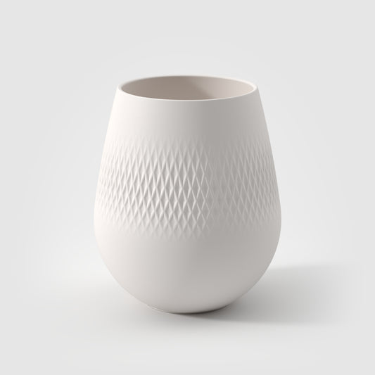Villeroy & Boch Manufacture Vaso bianco, 12,4 x 14,7 cm, Premium Porcelain