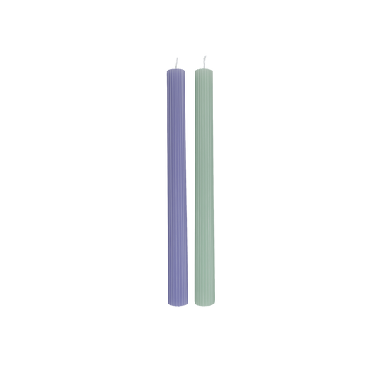 Villeroy & Boch Fleur Candela a bastoncino blu e verde, 2 x 25 cm