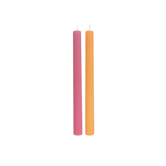 Villeroy & Boch Fleur Candela a bastoncino rosa e giallo, 2 x 25 cm