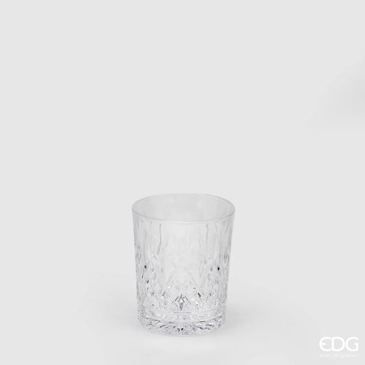 EDG Enzo De Gasperi Set 6 Bicchieri Acqua Rombi in Vetro H10 D8 cm