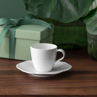 Villeroy & Boch Pura Piattino per tazzina da caffè bianca, 11,6 x 11,5 cm, Premium Bone Porcelain