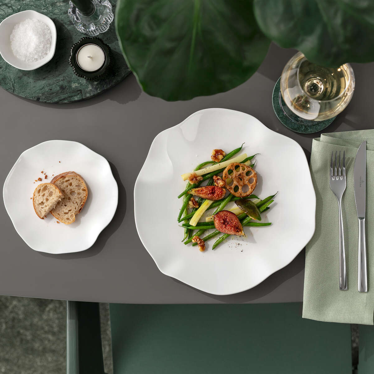 Villeroy & Boch Pura Piatto piano bianco, 27,2 x 27,2 cm, Premium Bone Porcelain