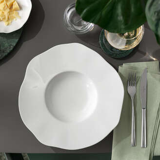 Villeroy & Boch Pura Piatto da pasta bianco, 28,5 x 28,8 cm, Premium Bone Porcelain