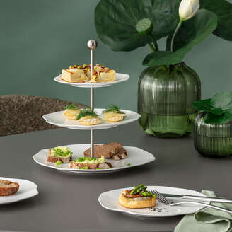 Villeroy & Boch Pura Alzata bianca, 27,2 x 27,2 cm, Premium Bone Porcelain